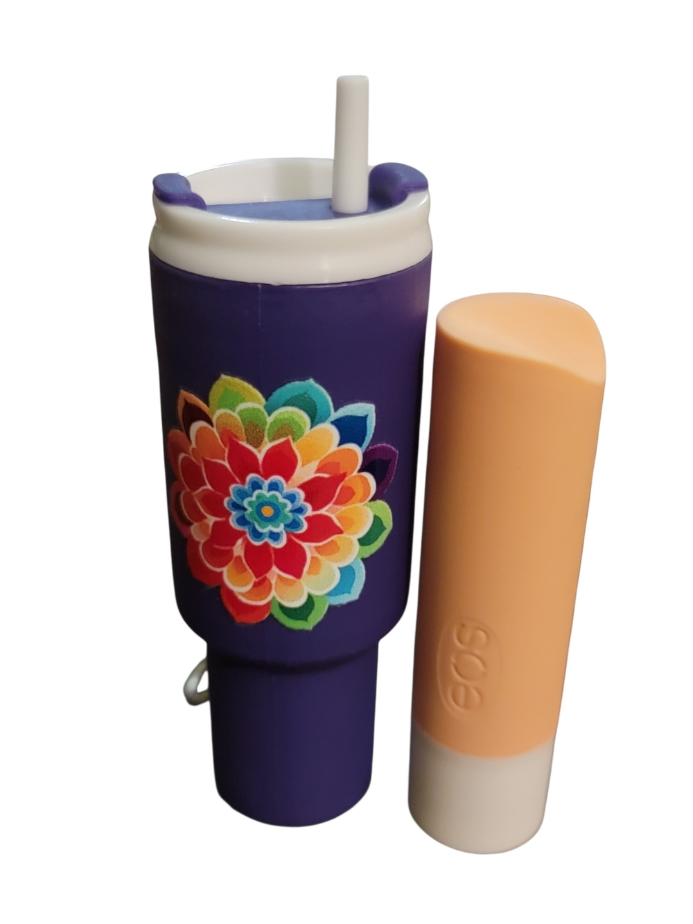 Purple Mini Tumbler Keychain & eos Lip Balm